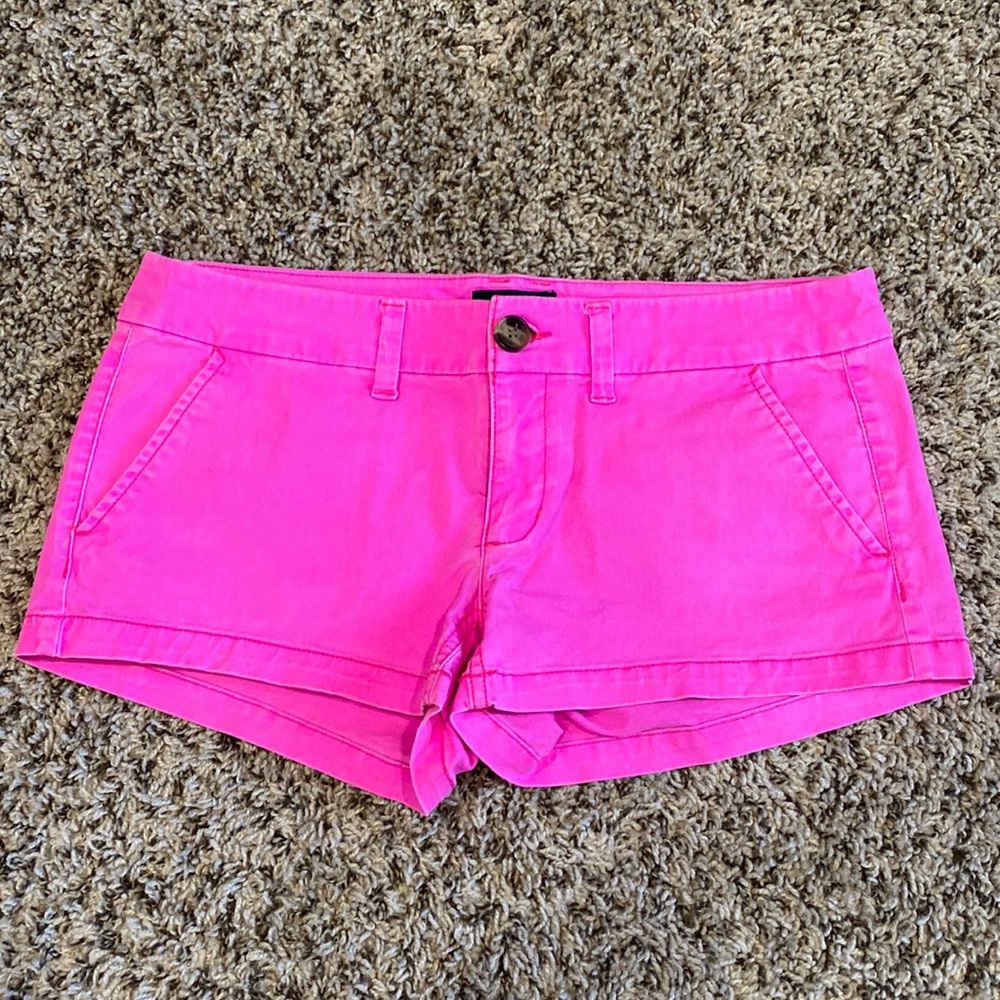 American Eagle hot pink neon twill shorts